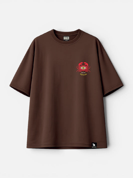 Remera Gotcha Eyecrab Oversize Chocolate