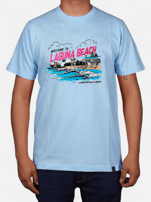 Remera Gotcha Welcome Celeste