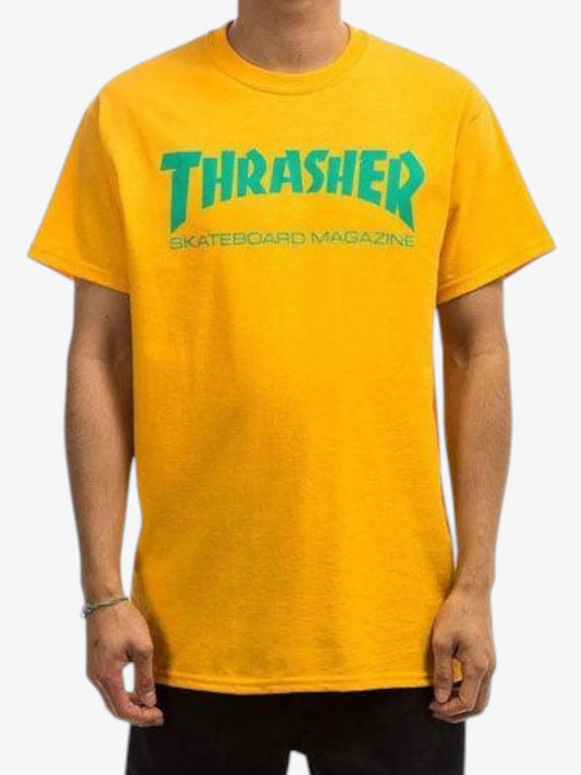Remera Thrasher Magazine Amarillo Celeste