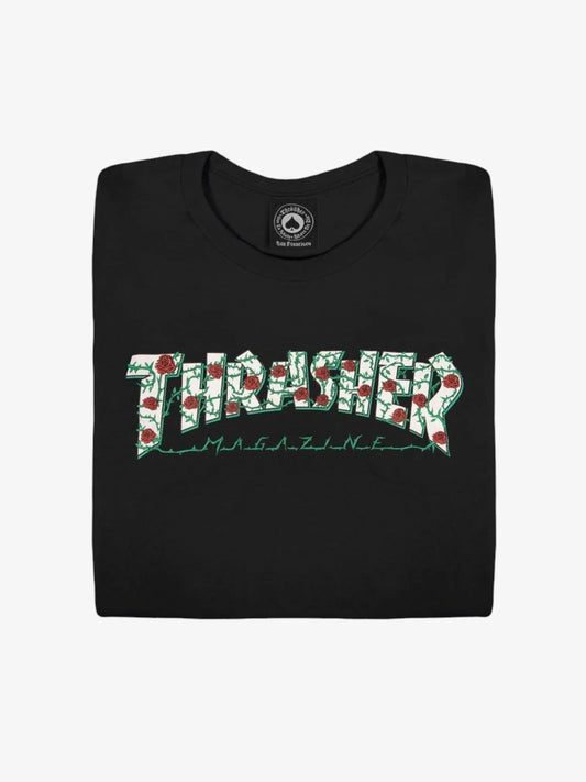 Remera Thrasher Roses Boys Negro