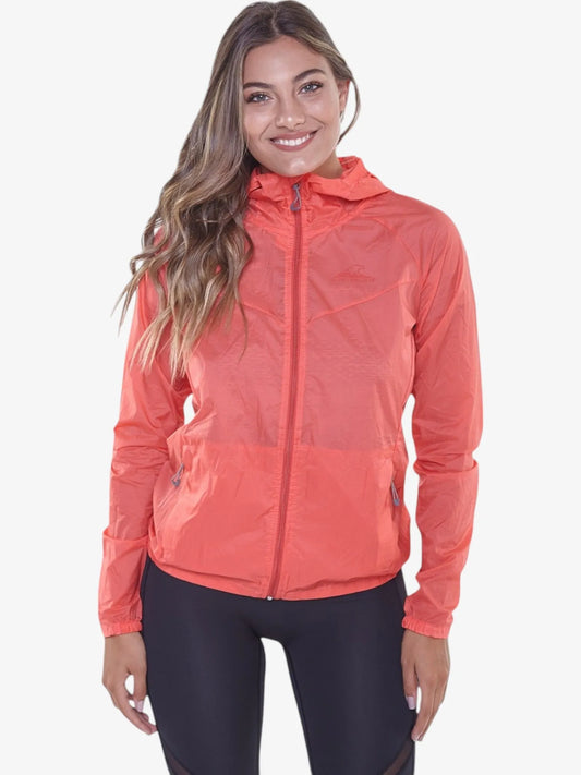 Campera Rompeviento Montagne Metric Mujer Coral