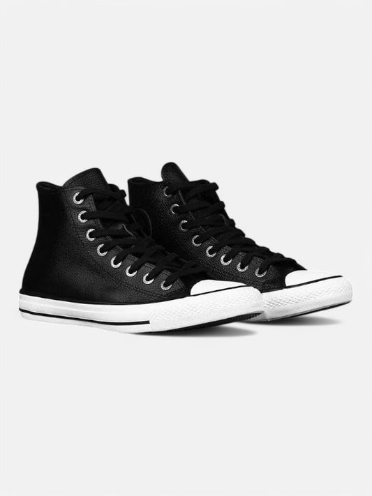 Zapatillas Converse Chuck Taylor Hi Leather Cuero Negro Blanco