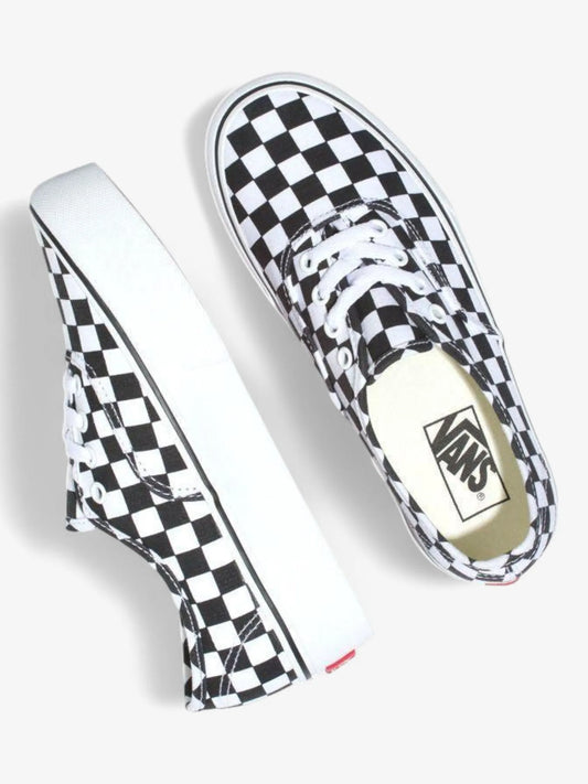 Zapatillas Vans Authentic Platform Blanco Negro Cuadros