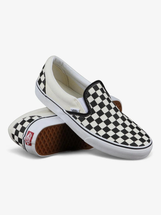 Zapatillas Vans Classic Slip On Blanco Negro Cuadros