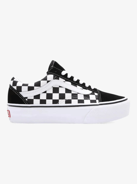 Zapatillas Vans Old Skool Platform Blanco Negro Cuadros