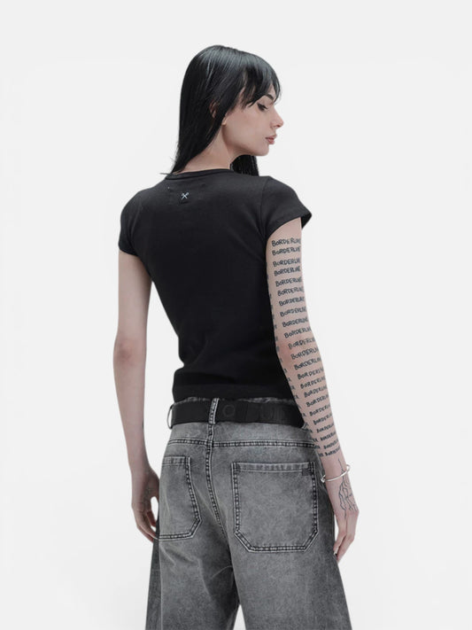 Remera Mujer Luxo Baby Tee Negro