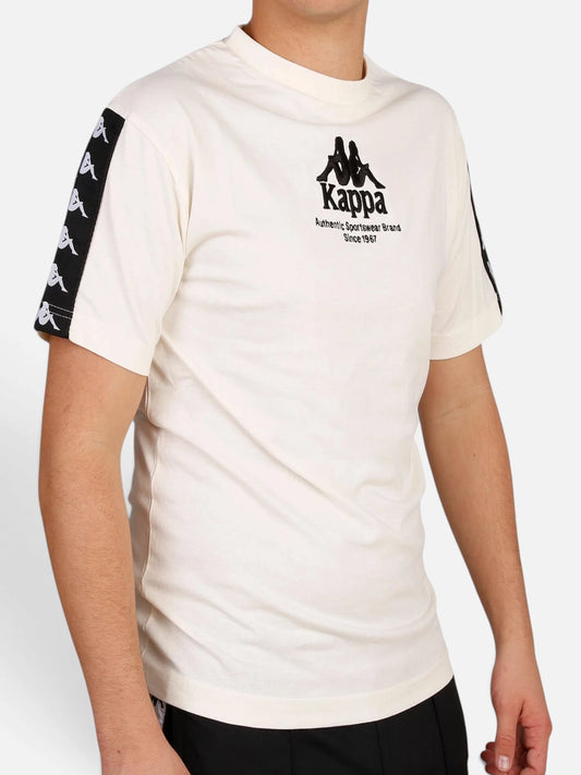 Remera Kappa 222 Banda Vasto Blanco Cream-Negro