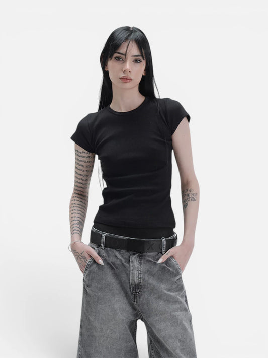 Remera Mujer Luxo Baby Tee Negro