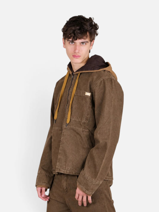 Campera NTF Jean Barcelona C/capucha Chocolate