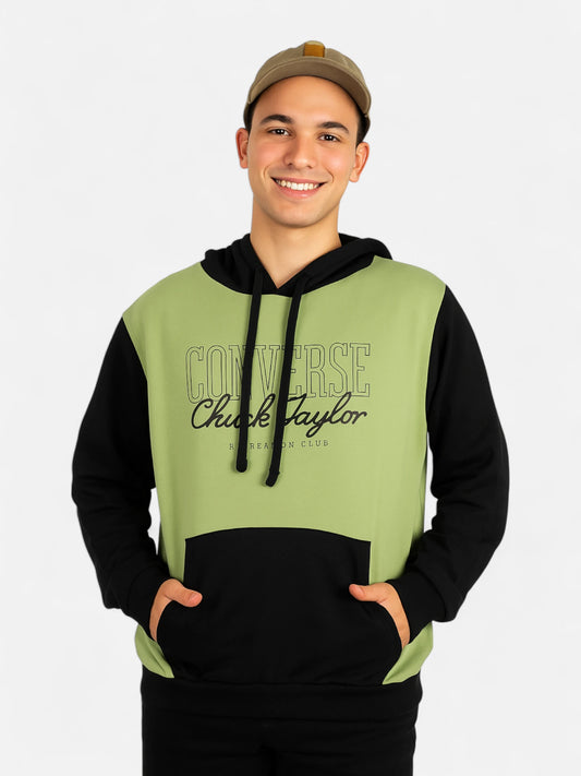 Buzo Converse Reaction Club Negro Verde