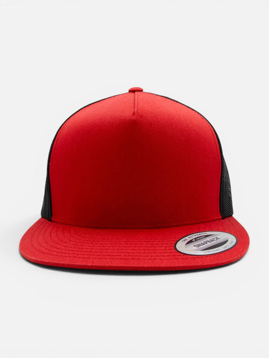 Gorra Flexfit Yupoong Trucker Rojo Negro