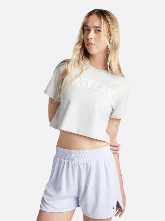 Remera Mujer Converse Cropped Collegiate Gris