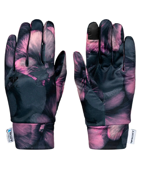 Guantes Snow Roxy Hydrosmart Liner Rosa Negro Batik