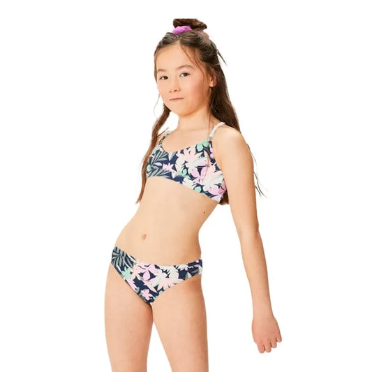 Bikini Roxy Ilcabo Sporty Niña Azul Floreado