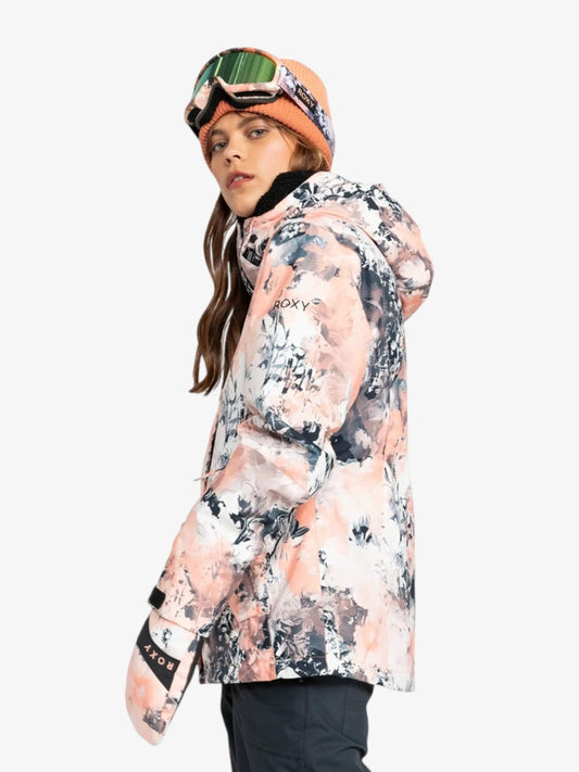 Campera Snow Roxy Jetty Solid Np Coral Print