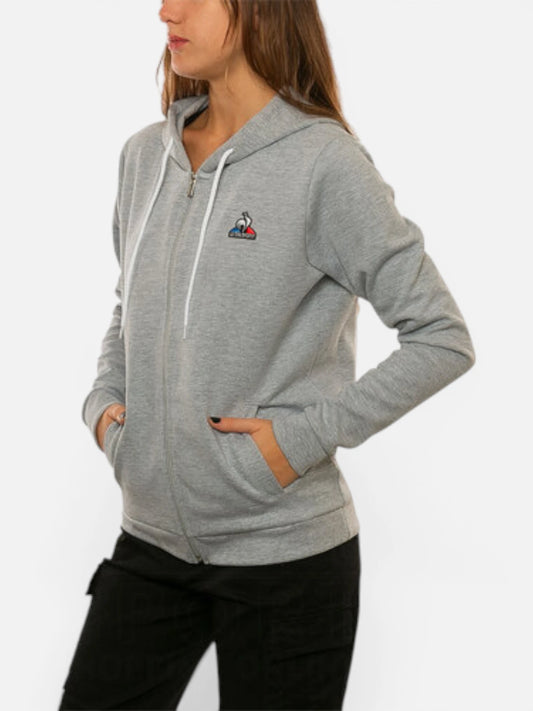 Campera Mujer Le Coq Sportif Ess Hoodie Gris Melange