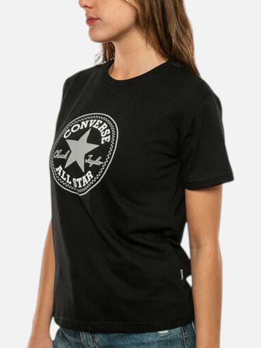 Remera Converse Patch Mujer Estilo Retro Negro