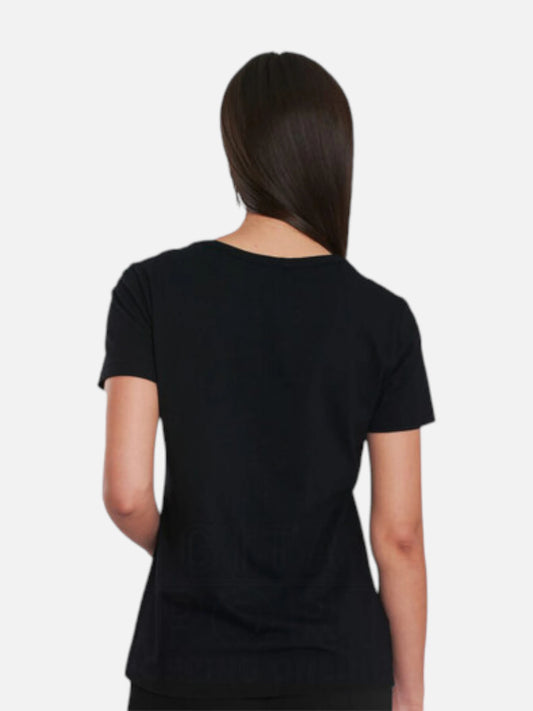 Remera Le Coq Sportif Bat Italics Mujer Tee Negro