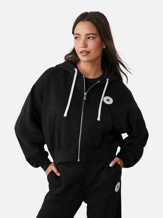 Buzo Mujer Converse Retro Chuck FZ Graphic Negro