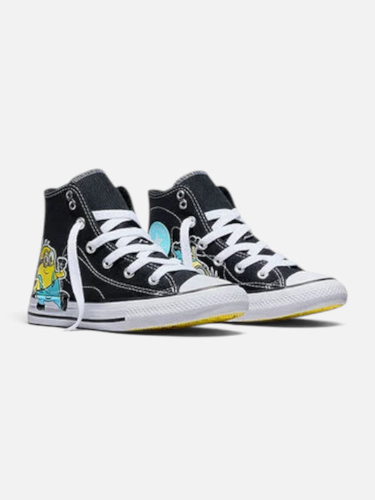 Zapatillas Converse Ctas Hi Minions Optical Niño Negro