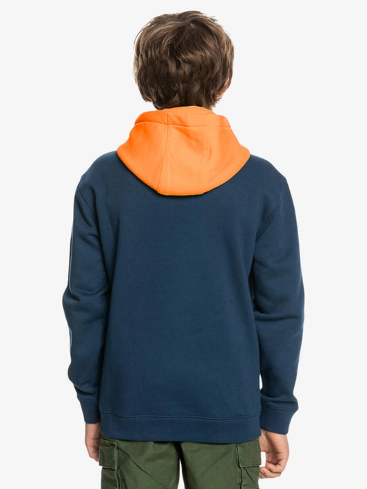 Buzo Quiksilver Omni Logo Block Niño Marron Azul Gris