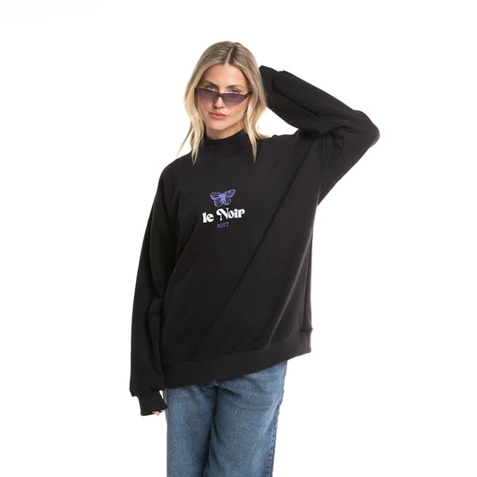 Buzo Rusty Esoteric Oversize Crew Mujer Negro - Indy