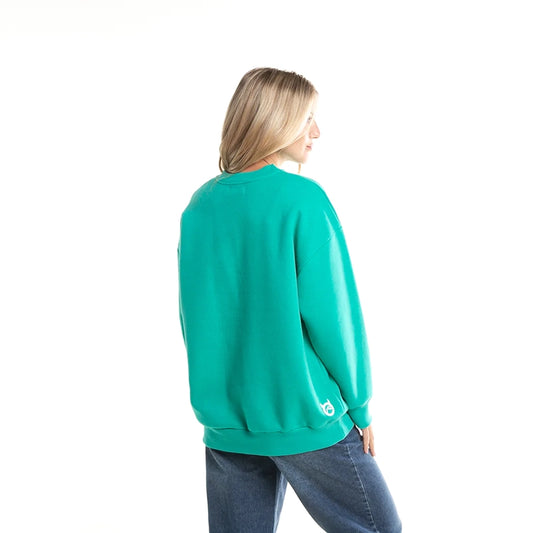 Buzo Rusty Racer Oversize Crew Mujer Verde Agua - Indy