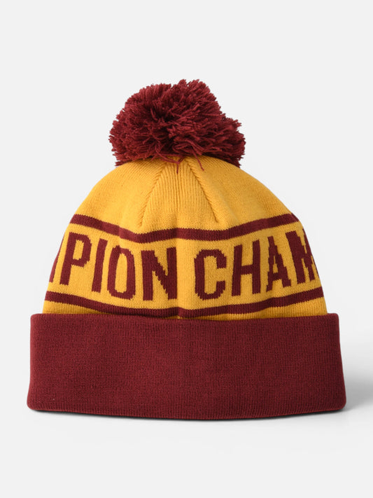 Gorro Champion Pompon Amarillo Bordo