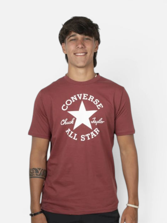 Remera Converse Patch Manga Corta Bordo