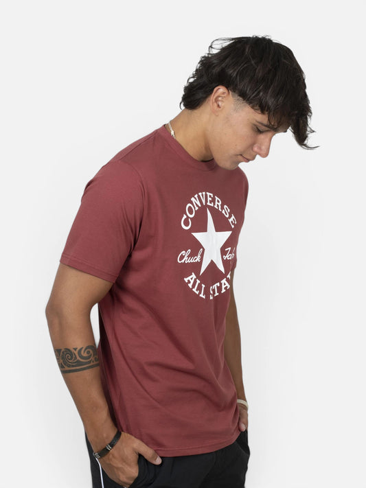 Remera Converse Patch Manga Corta Bordo