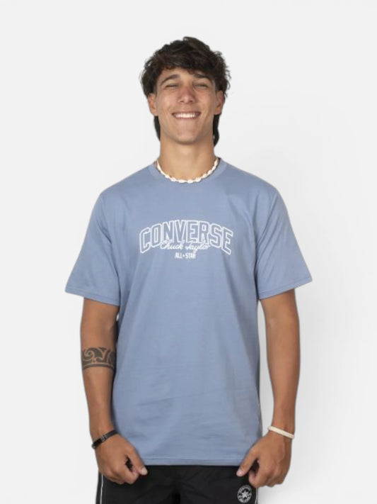 Remera Converse Tee Manga Corta Azul