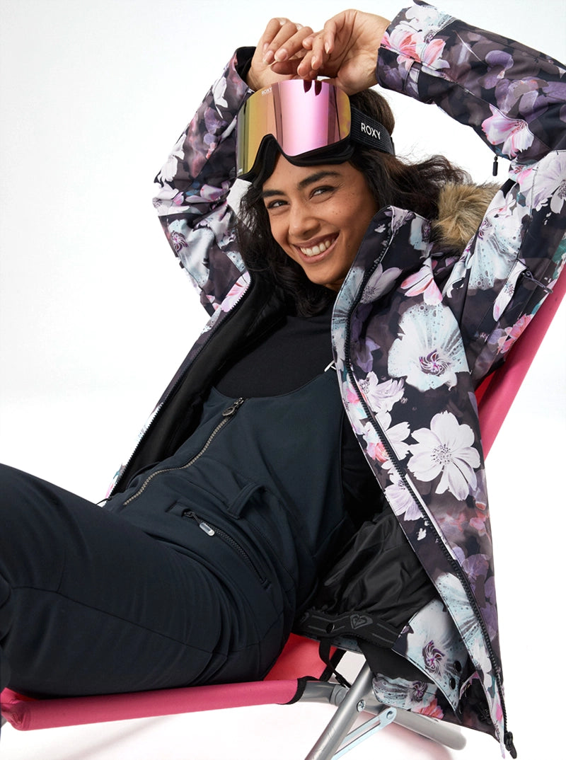 Campera Snow Roxy Jet Ski Mujer Negro Floreado - Indy