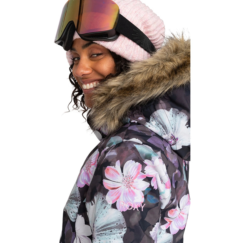 Campera Snow Roxy Jet Ski Mujer Negro Floreado - Indy