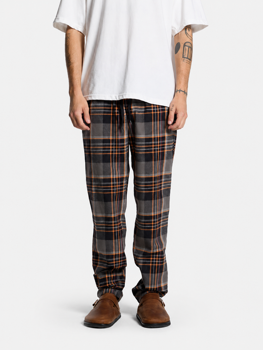 Pantalon Elepants Escoces 301 Viyela Negro Naranja