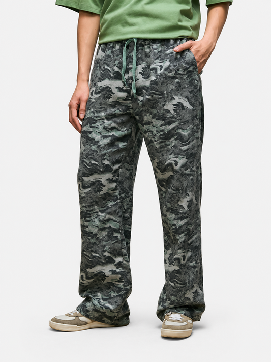 Pantalon Buzo Elepants Estampado Stone Gris