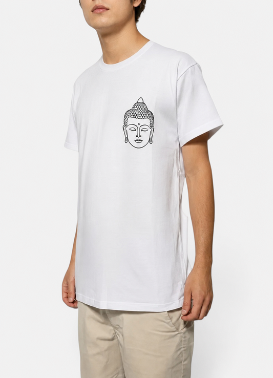 Remera Good Budha Head Blanco