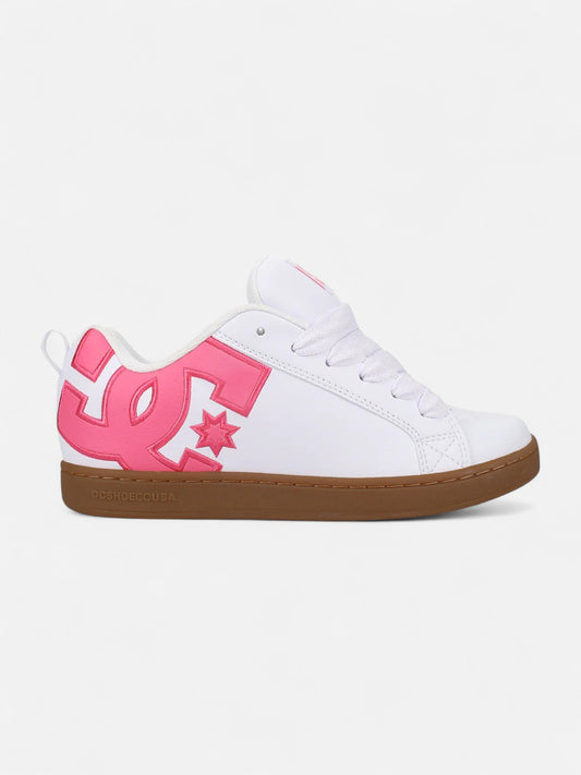 Zapatillas DC Mujer Court Graffik Blanco Rosa Marrón