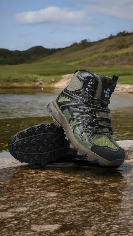 Zapatillas Alpine Skate Itzar Trekking Senderismo Verde Oliva Negro
