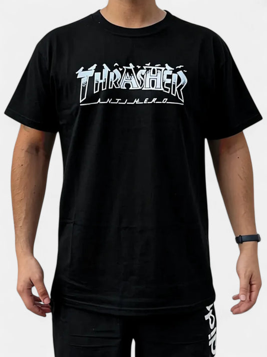 Remera Thrasher Pigeon Negro