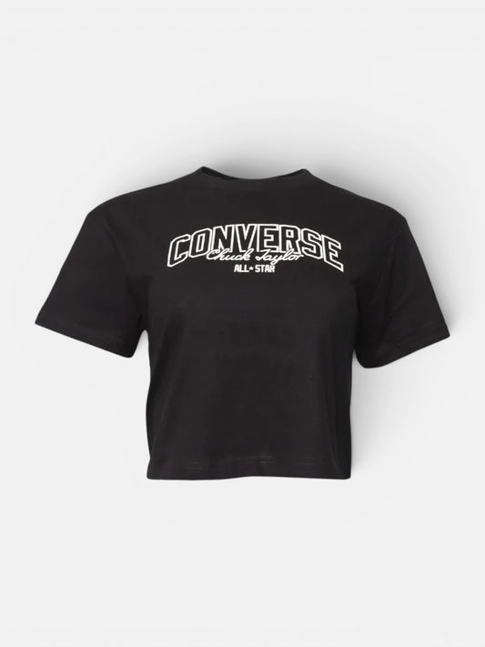 Remera Mujer Converse Tee Manga Corta Negro