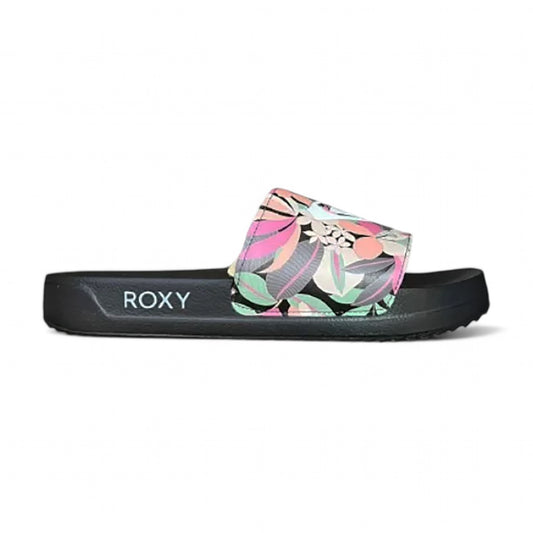 Ojota Roxy Slippy Platform Print Negro Floreado