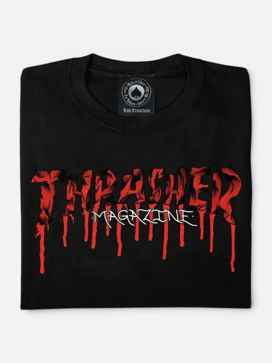 Remera Thrasher Blood Negro