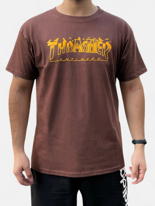 Remera Thrasher Pigeon Marron
