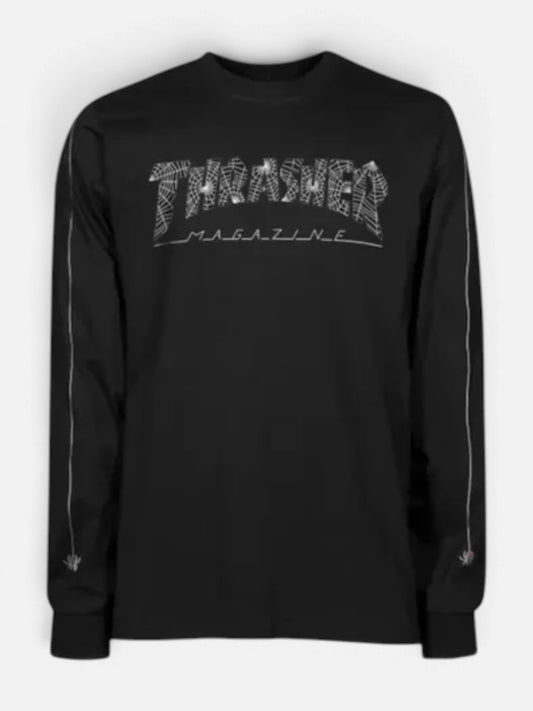 Remera Thrasher Long Sleeve Web Negro