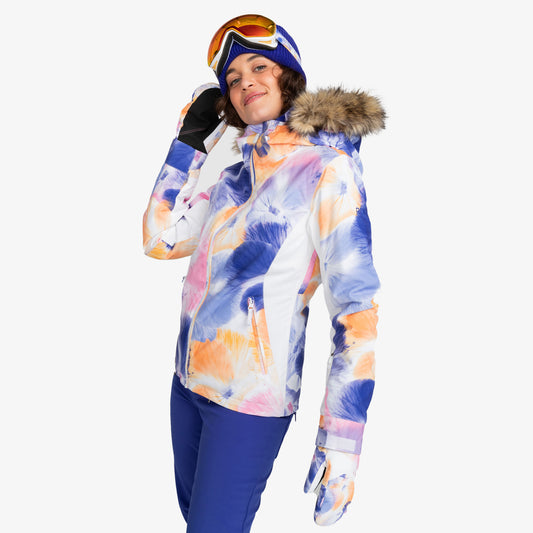 Campera Snow Roxy Jet Ski Mujer Violeta Blanco