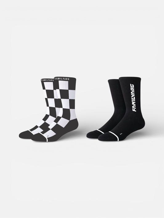 Medias Familyarg Pack F x2 Skateboarding Tech Negro Cuadrille