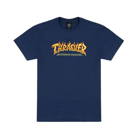 Remera Thrasher Fire Logo Azul
