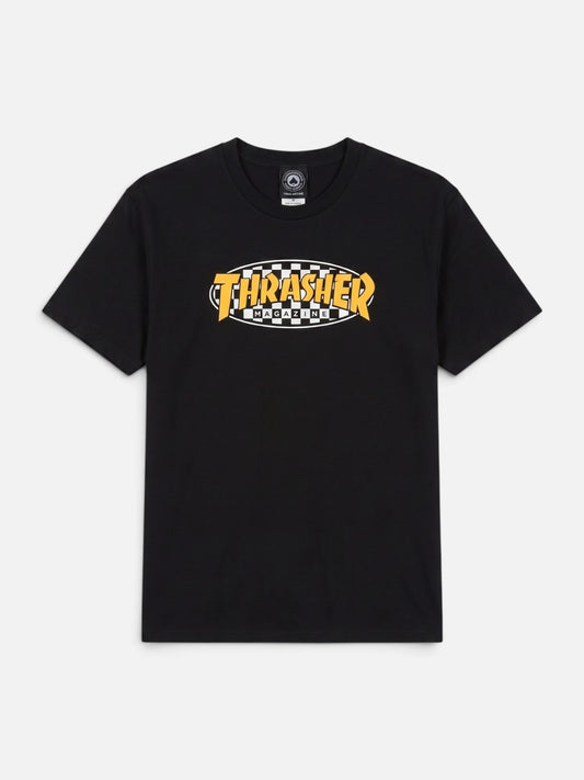 Remera Thrasher Checkered Oval Negro