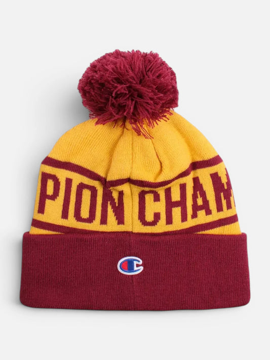 Gorro Champion Pompon Amarillo Bordo