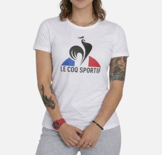 Remera Le Coq Sportif Sport Logo Mujer Tee Blanco